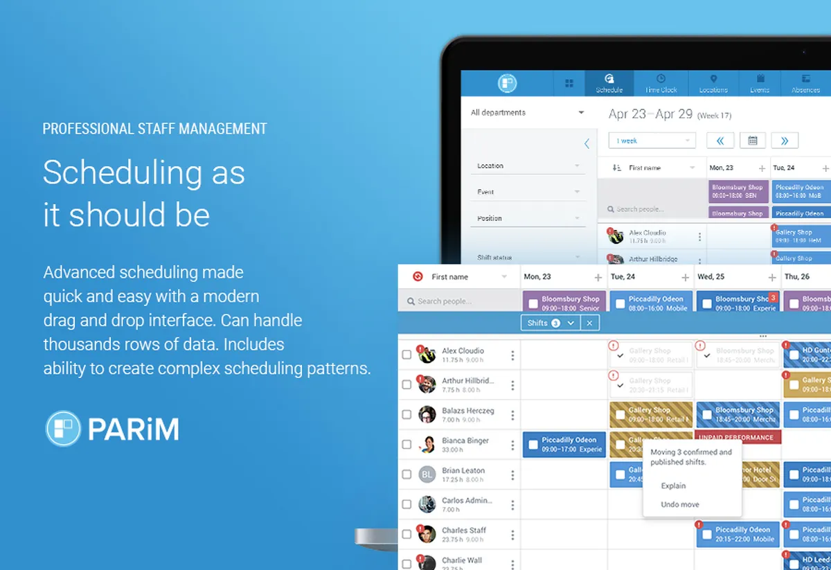 PARiM : avis des utilisateurs, avantages & inconvénients de ce logiciel de planning d'équipe