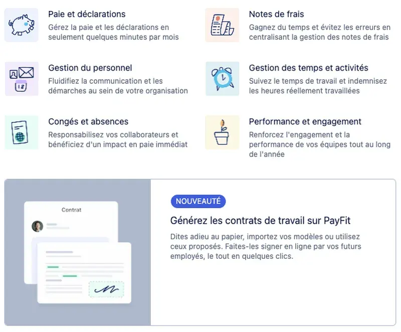 PayFit : fonctionnalités