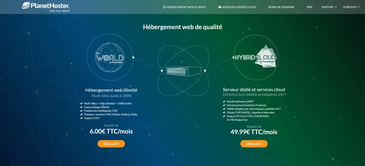 Planethoster : avis des utilisateurs, avantages & inconvénients de ce hébergeur web / gestionnaire de domaines Planethoster : avis des utilisateurs, avantages & inconvénients de ce hébergeur web / gestionnaire de domaines