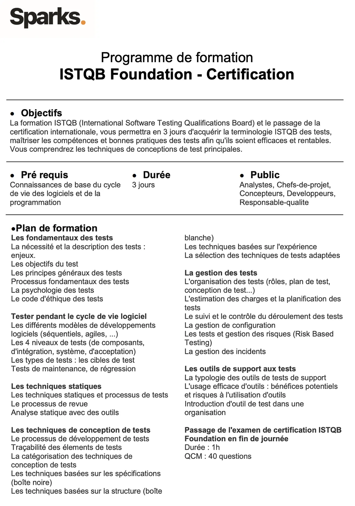 programme formation istqb programme formation istqb