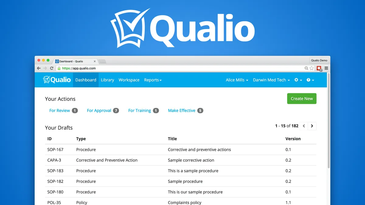 Qualio : avis des utilisateurs, avantages & inconvénients de ce logiciel de gestion de la qualité