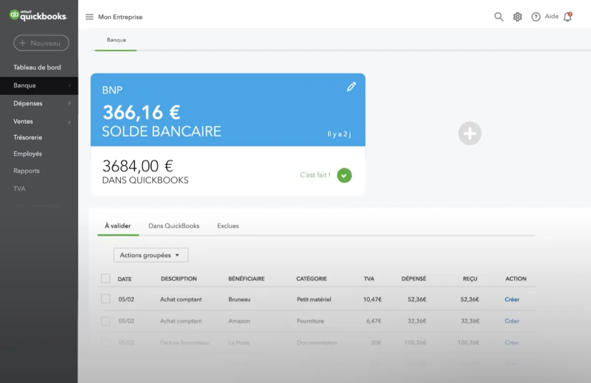 quickbooks interface banque quickbooks interface banque