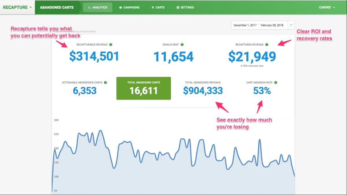 Recapture : avis des utilisateurs, avantages & inconvénients de ce logiciel de panier d'achat Recapture : avis des utilisateurs, avantages & inconvénients de ce logiciel de panier d'achat
