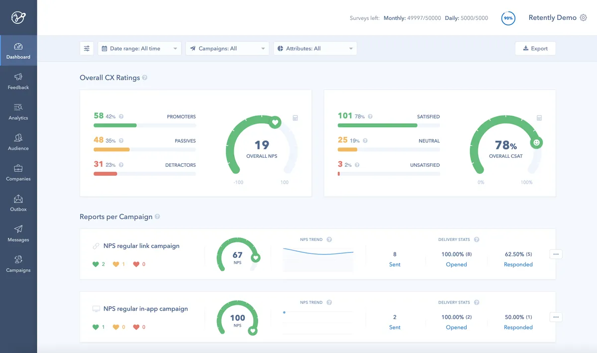 Retently : avis des utilisateurs, avantages & inconvénients de ce logiciel NPS Retently : avis des utilisateurs, avantages & inconvénients de ce logiciel NPS