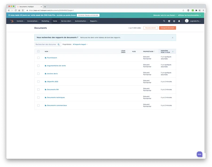Sales Hub : fonctionnalité gestion de documents Sales Hub : fonctionnalité gestion de documents
