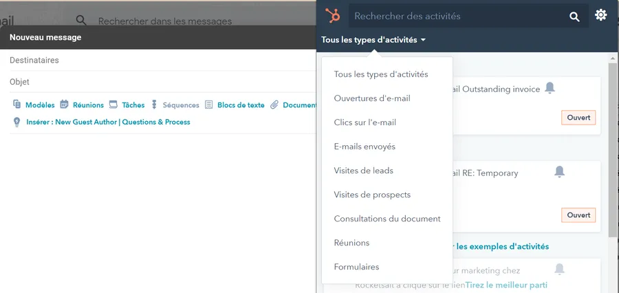 Sales Hub : fonctionnalité gestion des emails Sales Hub : fonctionnalité gestion des emails