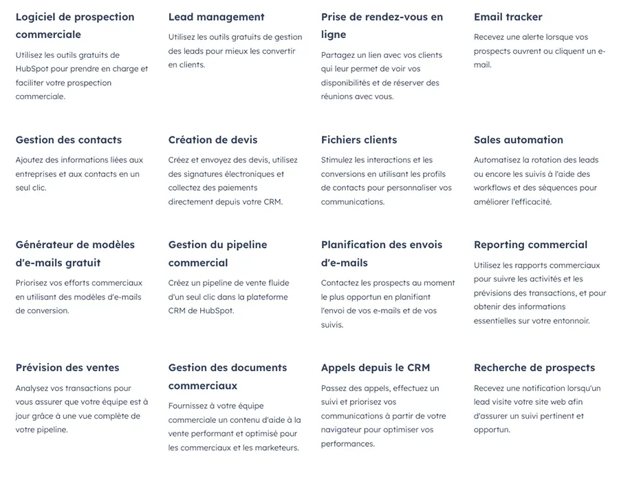 Sales Hub : fonctionnalités Sales Hub : fonctionnalités