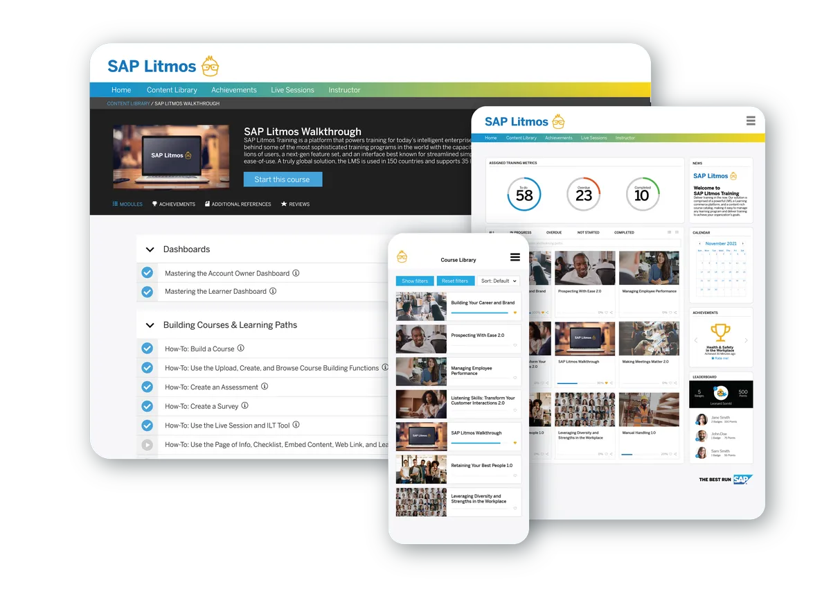 SAP Litmos : avis des utilisateurs, avantages & inconvénients de ce logiciel de formation SAP Litmos : avis des utilisateurs, avantages & inconvénients de ce logiciel de formation