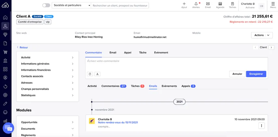 Sellsy : fonctionnalité gestion des clients