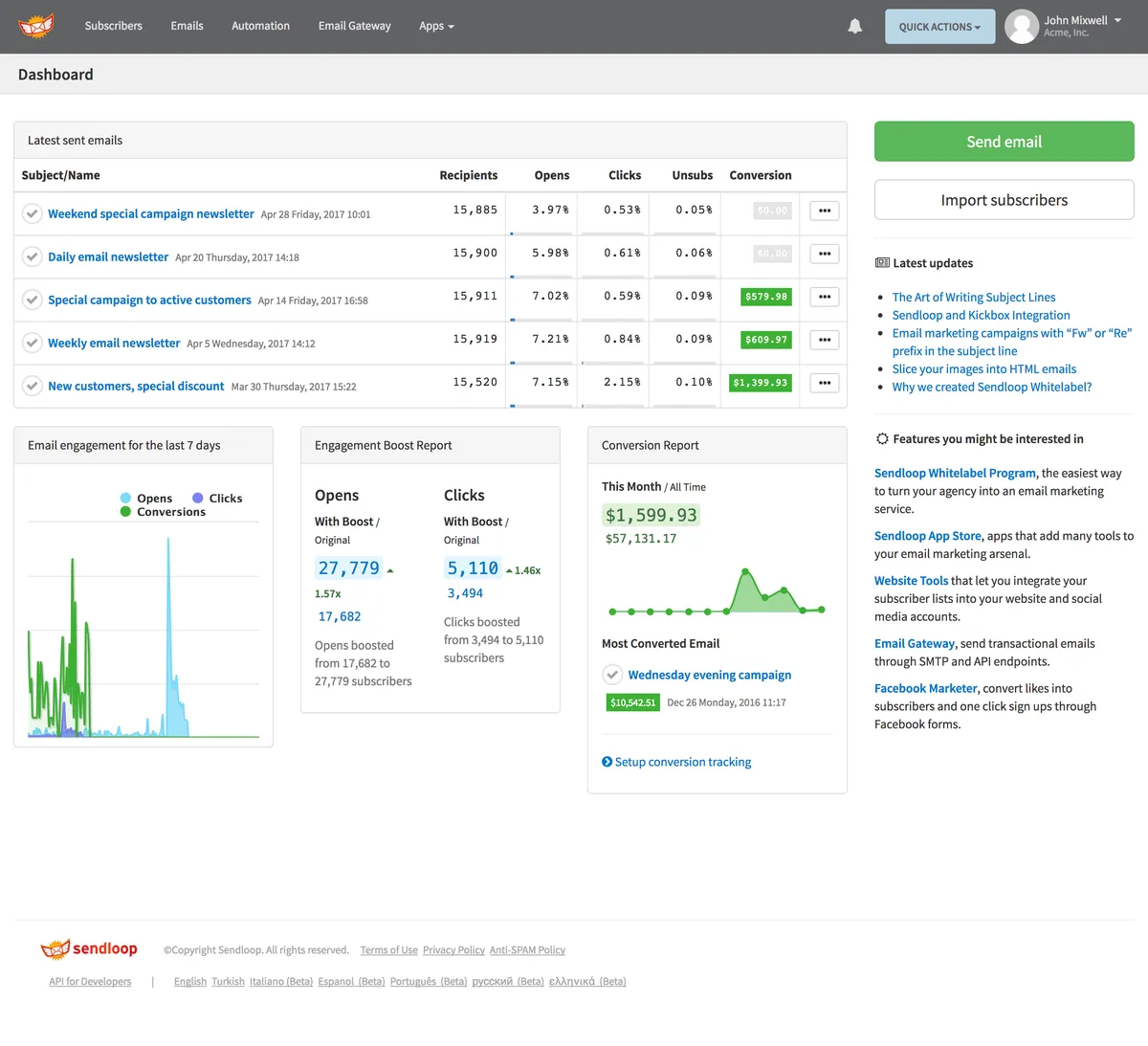 Sendloop : avis des utilisateurs, avantages & inconvénients de ce logiciel d'emailing / newsletters