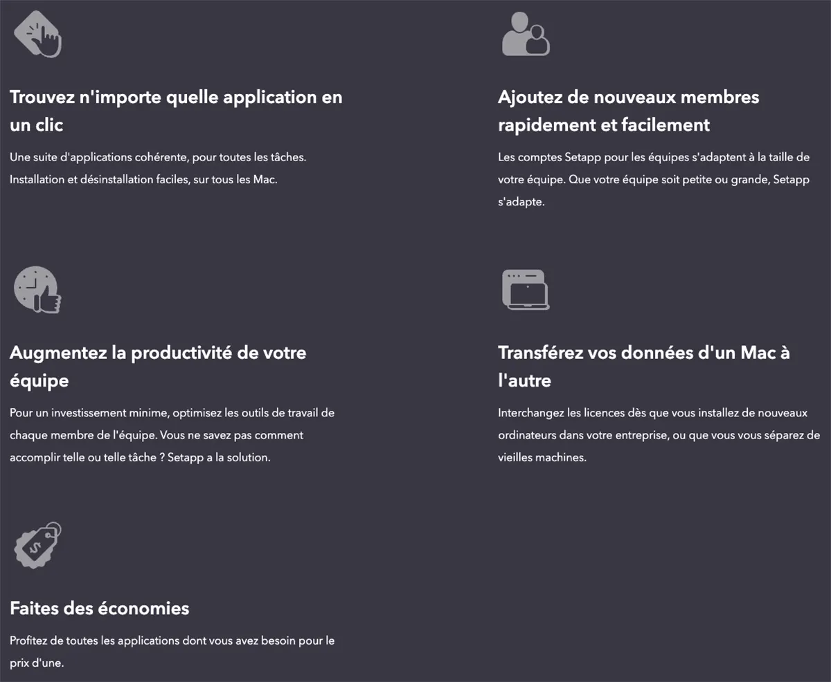 Les avantages de Setapp Les avantages de Setapp