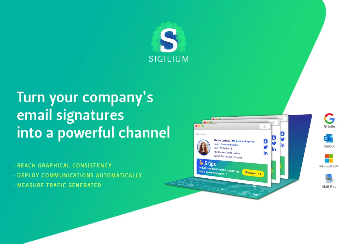 Sigilium : avis des utilisateurs, avantages & inconvénients de ce logiciel de signature emails / personnalisation des courriels