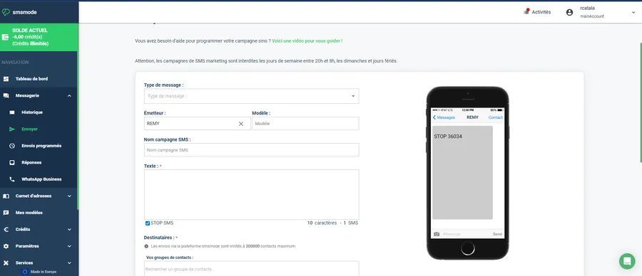 smsmode© : interface 3 smsmode© : interface 3