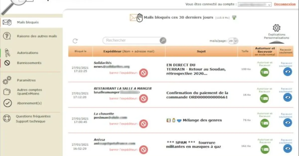 SpamEnMoins : avis des utilisateurs, avantages & inconvénients de ce logiciel anti-spam / anti-phishing SpamEnMoins : avis des utilisateurs, avantages & inconvénients de ce logiciel anti-spam / anti-phishing