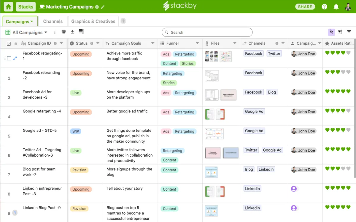 Stackby : avis des utilisateurs, avantages & inconvénients de ce logiciel de tableur