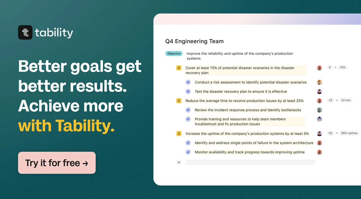 Tability : avis des utilisateurs, avantages & inconvénients de ce logiciel OKR