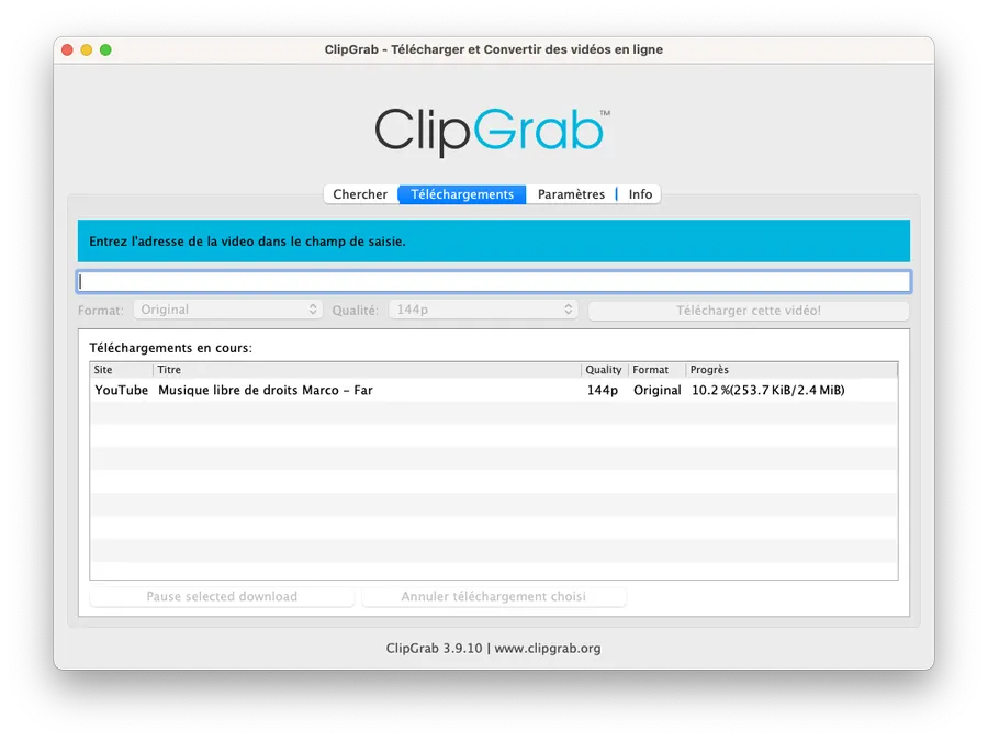 telecharger video youtube clipgrab