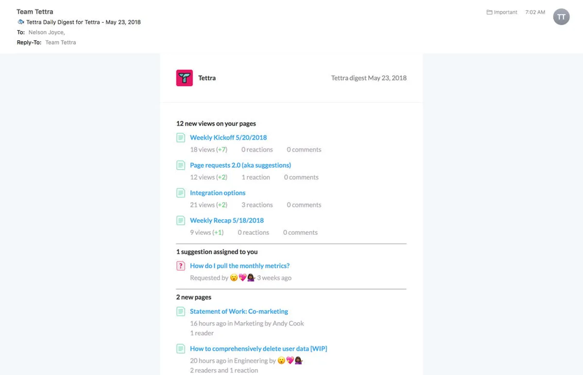 Tettra : avis des utilisateurs, avantages & inconvénients de ce logiciel de gestion des connaissances Tettra : avis des utilisateurs, avantages & inconvénients de ce logiciel de gestion des connaissances