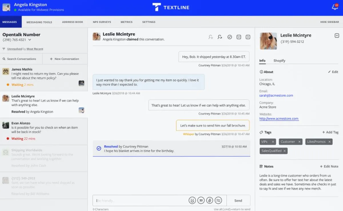 Textline : avis des utilisateurs, avantages & inconvénients de ce logiciel d'envoi de SMS