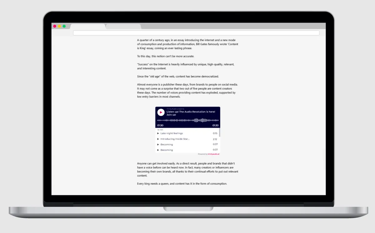 Trinity Audio : avis des utilisateurs, avantages & inconvénients de ce logiciel de synthèse vocale Trinity Audio : avis des utilisateurs, avantages & inconvénients de ce logiciel de synthèse vocale