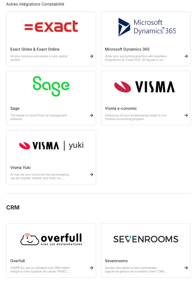 Trivec : integrations Trivec : integrations