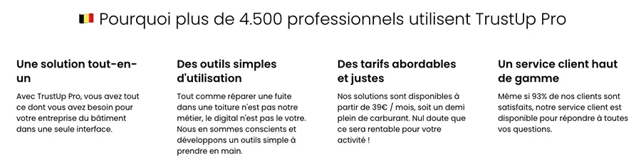 TrustUp Pro : avantages