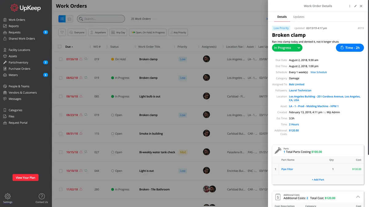 UpKeep : avis des utilisateurs, avantages & inconvénients de ce logiciel GMAO / CMMS / maintenance préventive