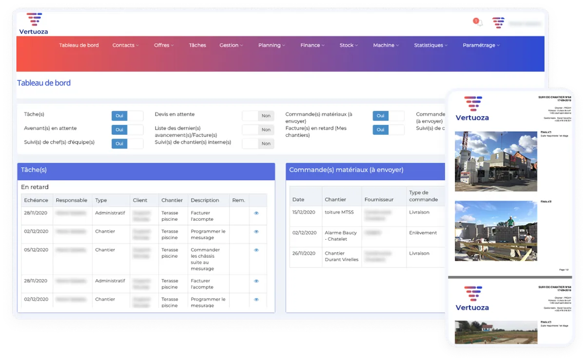 Vertuoza : avis des utilisateurs, avantages & inconvénients de ce logiciel pour artisans Chantiers / Construction / BTP Vertuoza : avis des utilisateurs, avantages & inconvénients de ce logiciel pour artisans Chantiers / Construction / BTP