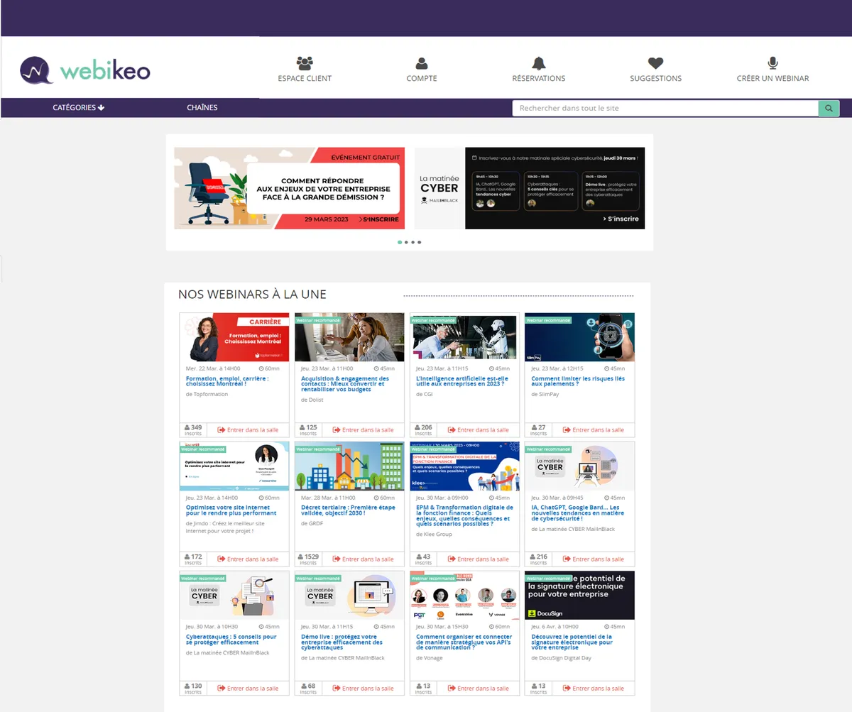 Webikeo : avis des utilisateurs, avantages & inconvénients de ce logiciel de webinar Webikeo : avis des utilisateurs, avantages & inconvénients de ce logiciel de webinar