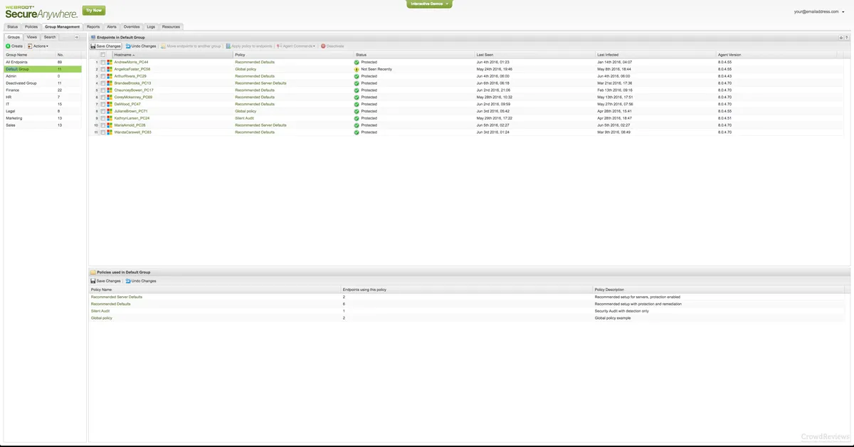 Webroot Endpoint Protection : avis des utilisateurs, avantages & inconvénients de ce logiciel de supervision réseau Webroot Endpoint Protection : avis des utilisateurs, avantages & inconvénients de ce logiciel de supervision réseau