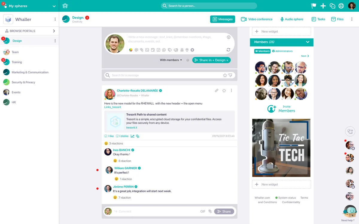 Whaller : avis des utilisateurs, avantages & inconvénients de ce logiciel de réseau social d'entreprise