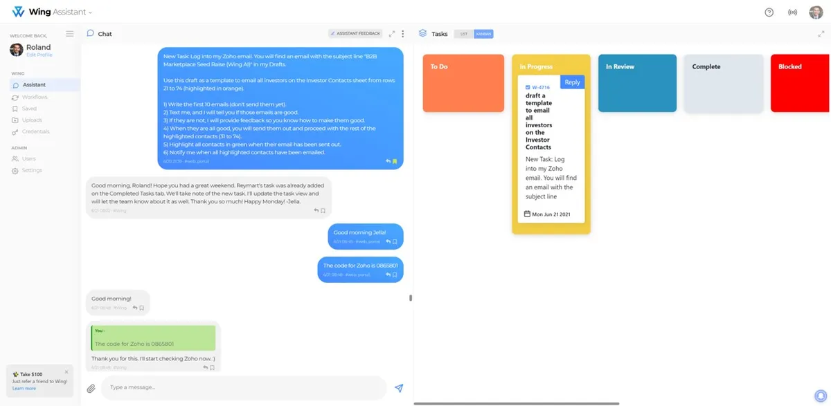 Wing : avis des utilisateurs, avantages & inconvénients de ce logiciel de secrétariat d'entreprise / Assistants personnels