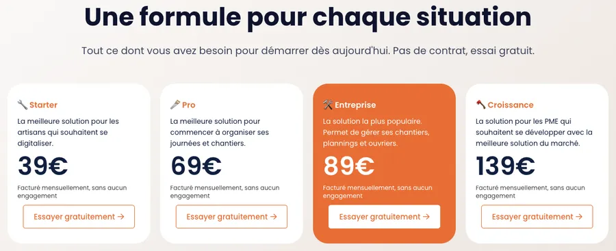 TrustUp Pro : prix