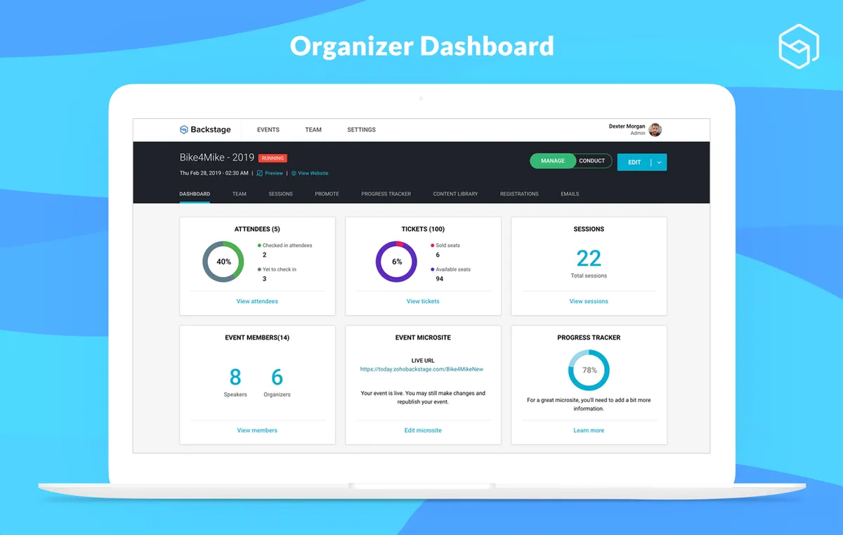 Zoho Backstage : avis des utilisateurs, avantages & inconvénients de ce logiciel de gestion d'événements Zoho Backstage : avis des utilisateurs, avantages & inconvénients de ce logiciel de gestion d'événements