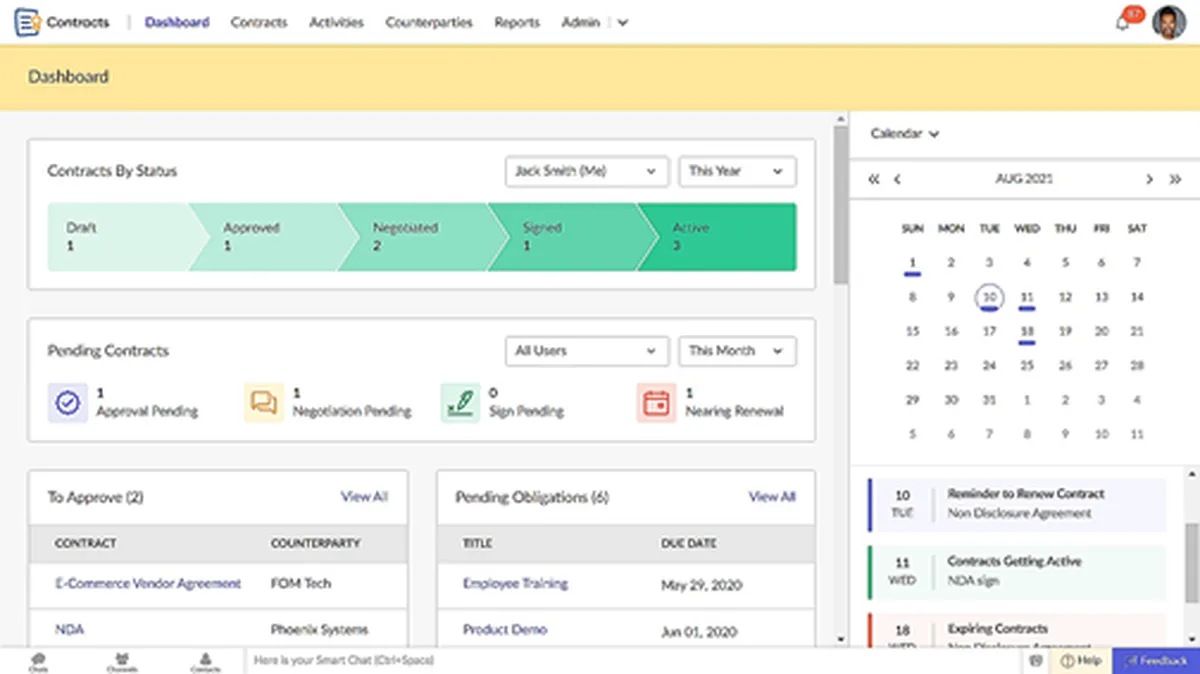 Zoho Contracts : avis des utilisateurs, avantages & inconvénients de ce logiciel de gestion de contrats