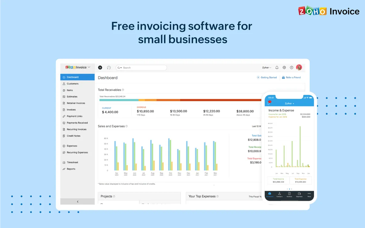Zoho Invoice : avis des utilisateurs, avantages & inconvénients de ce logiciel de facturation