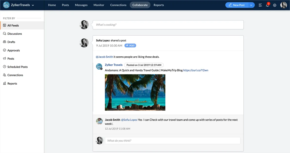 Zoho Social : avis des utilisateurs, avantages & inconvénients de ce logiciel de gestion des réseaux sociaux Zoho Social : avis des utilisateurs, avantages & inconvénients de ce logiciel de gestion des réseaux sociaux