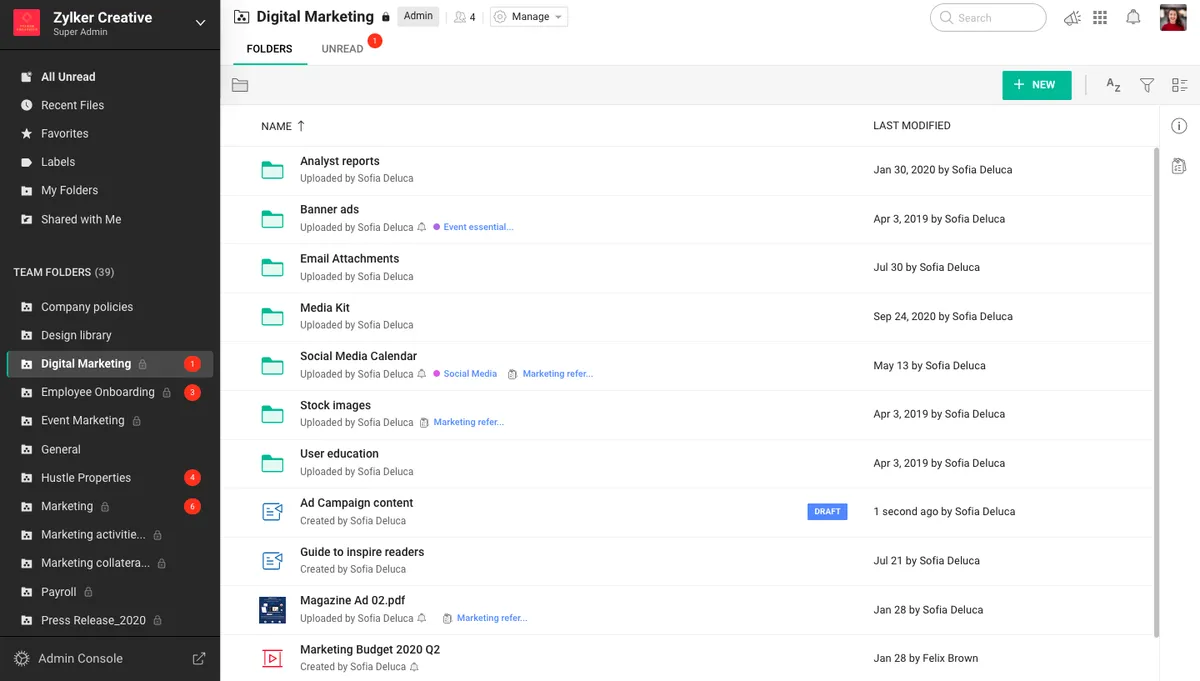 Zoho WorkDrive : avis des utilisateurs, avantages & inconvénients de cette suite bureautique Zoho WorkDrive : avis des utilisateurs, avantages & inconvénients de cette suite bureautique