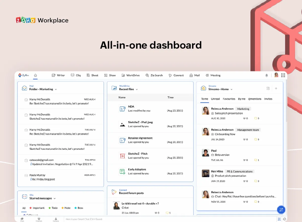 Zoho Workplace : avis des utilisateurs, avantages & inconvénients de ce logiciel de digital workplace Zoho Workplace : avis des utilisateurs, avantages & inconvénients de ce logiciel de digital workplace