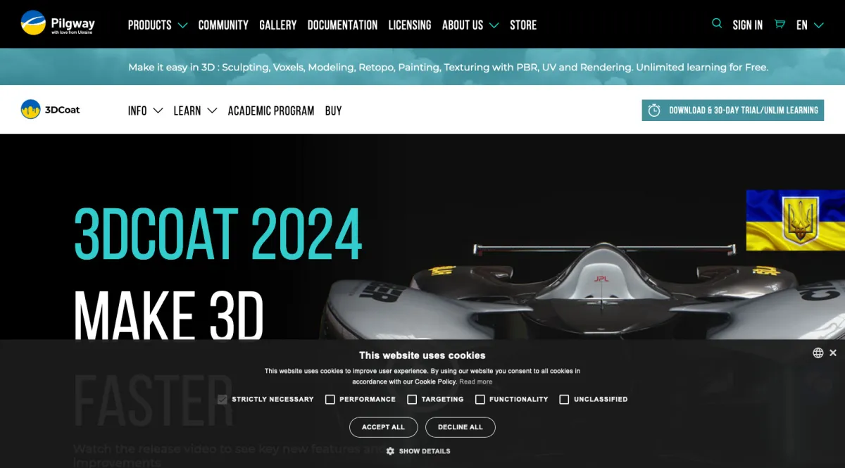 Interface 3D-Coat : image, ergonomie, alternatives
