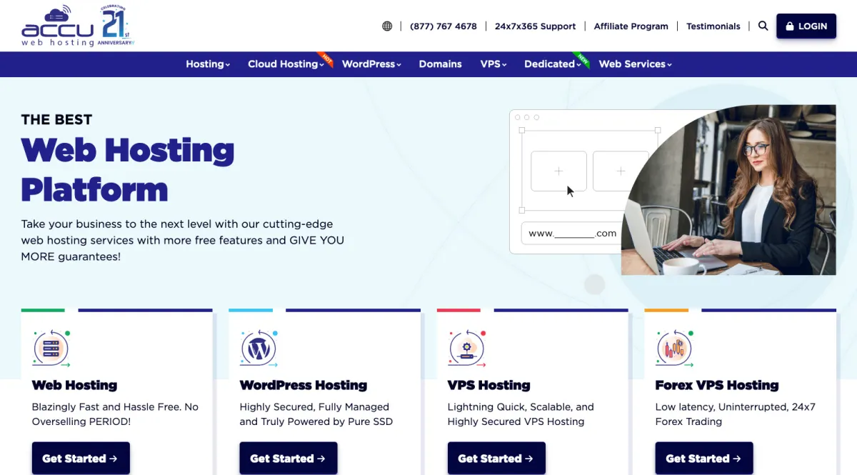 Interface AccuWeb Web Hosting : fonctionnalités, prix, alternatives