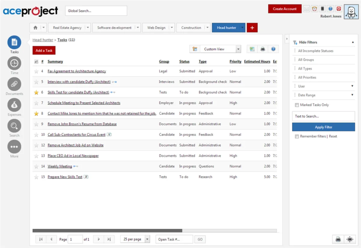AceProject: avis sur le logiciel de gestion des temps et activités (GTA: time tracking / pointage / badgeuse): fonctionnalités, avantages, inconvénients et tarifs