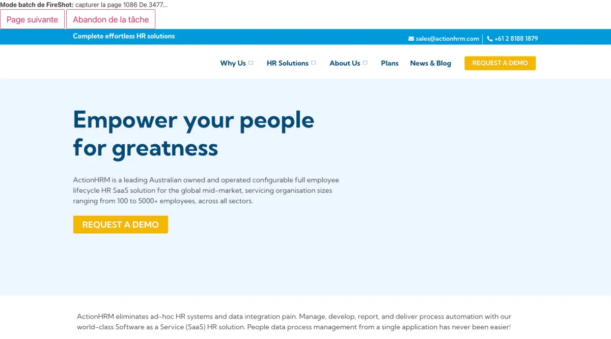 Interface ActionHRM : fonctionnalités, prix, alternatives
