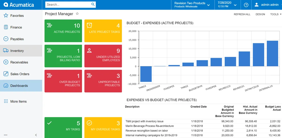 Interface Acumatica: fonctionnalités, prix, alternatives
