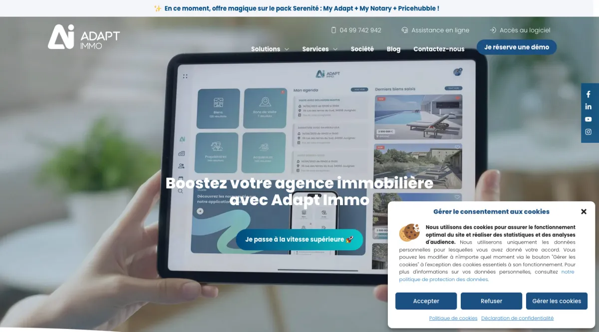 Interface Adapt Immo : fonctionnalités, prix, alternatives