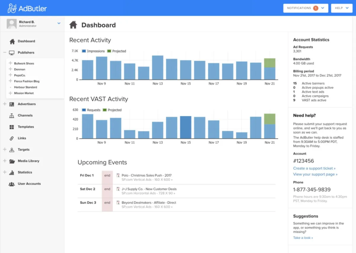 AdButler est un serveur publicitaire populaire qui existe en version gratuite ou payante (à partir de 0 €) 