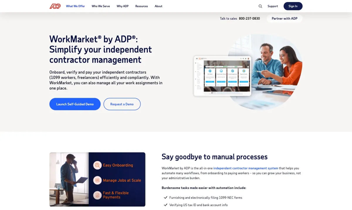 Interface ADP WorkMarket : fonctionnalités, prix, alternatives