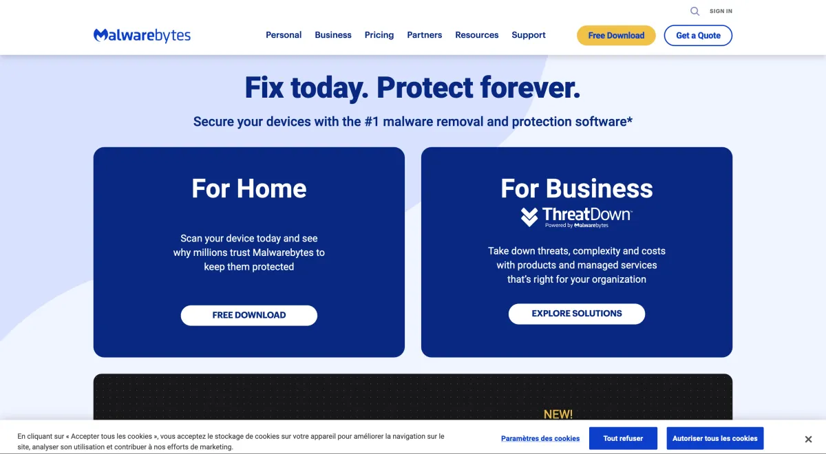 Interface AdwCleaner : fonctionnalités, prix, alternatives