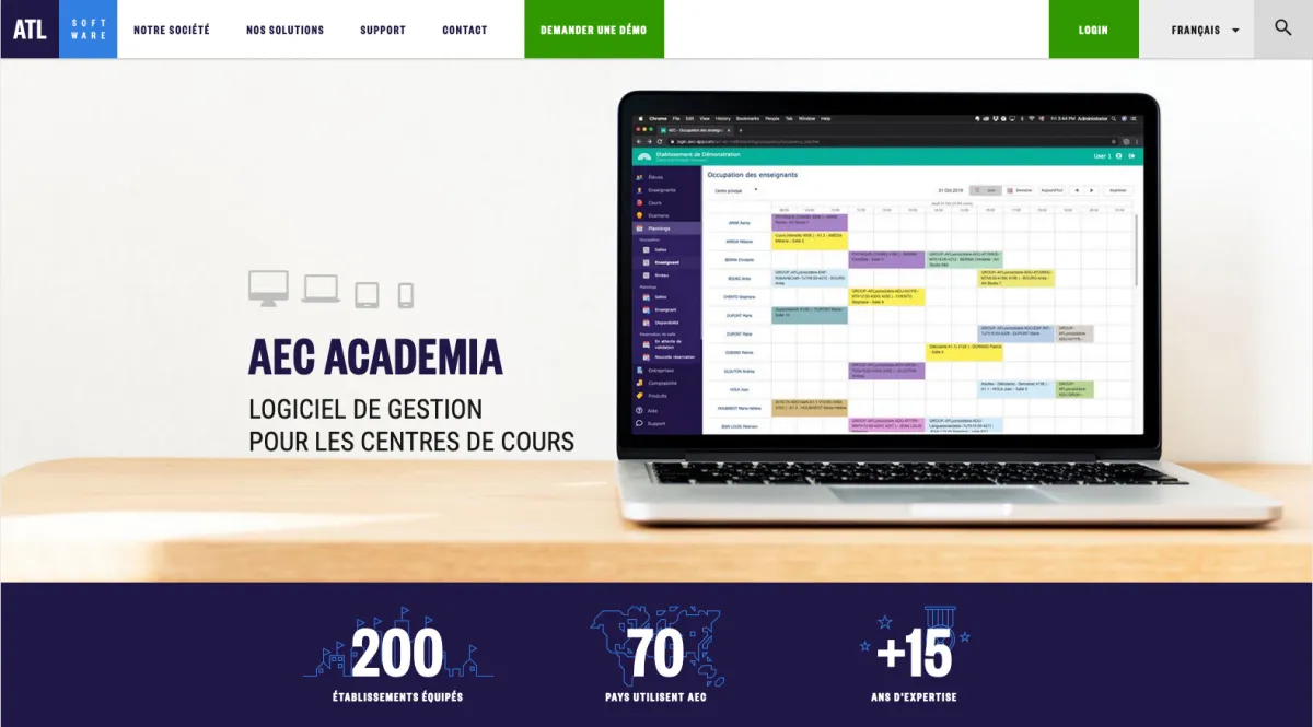 Interface AEC Academia : fonctionnalités, prix, alternatives