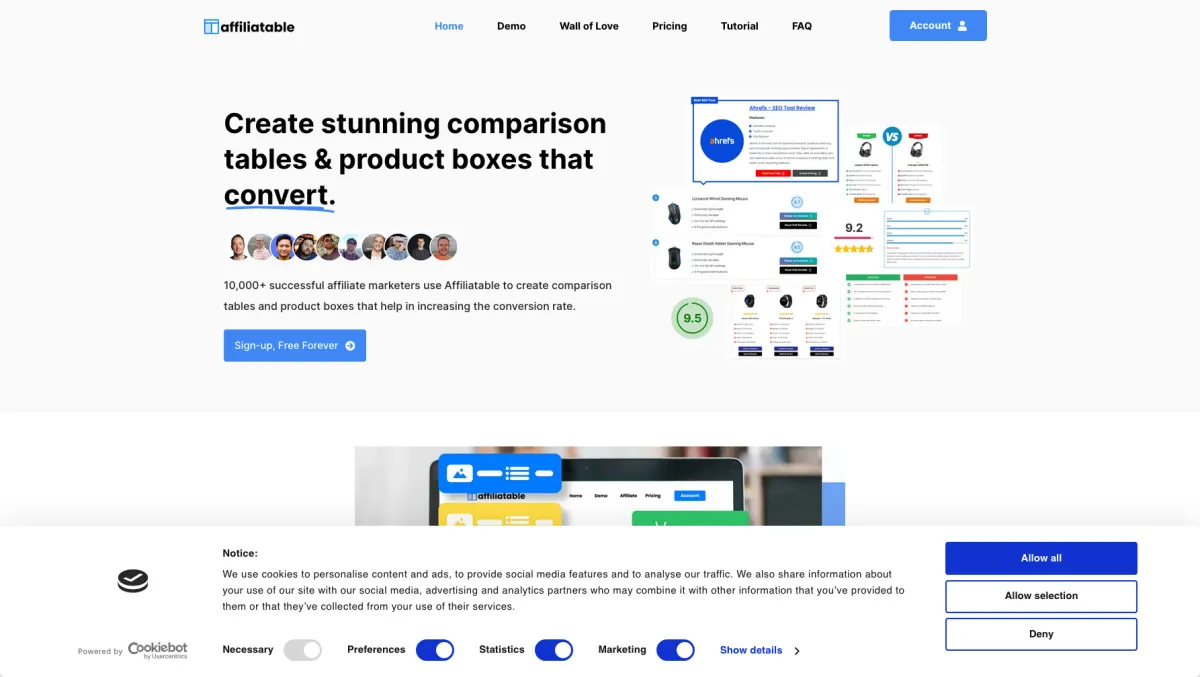 Interface Affiliatable : fonctionnalités, prix, alternatives